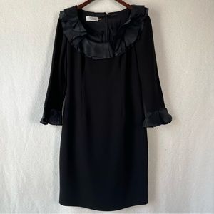 Rickie Freeman for Teri Jon women’s size 4 black cocktail dress ruffled collar